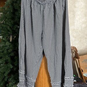 SHEIN Monochrome Gingham Wide Leg Pants
